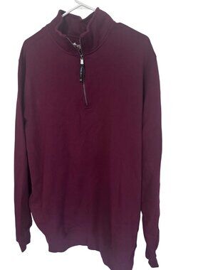 Charles River Apparel size L burgundy 3/4 zip sweat shirt